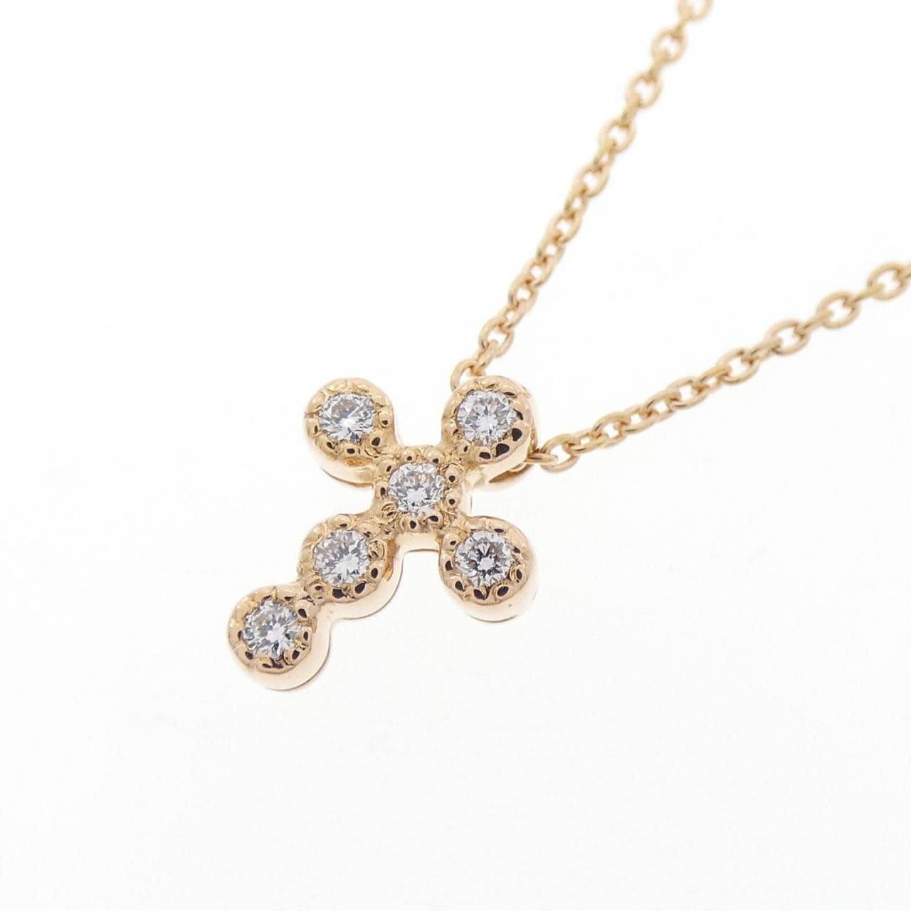 スタージュエリー クロス ダイヤモンド ネックレス 0.04CT