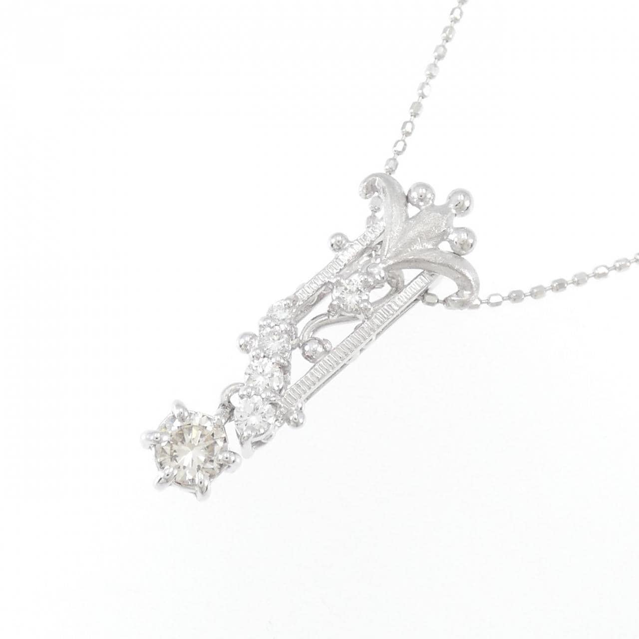 K18WG/750WG Diamond Necklace 0.38CT