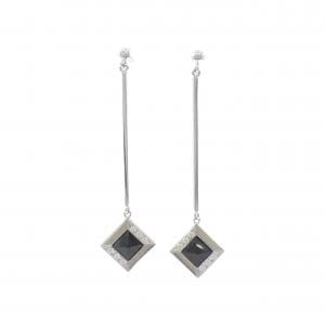 K18WG オニキス ピアス