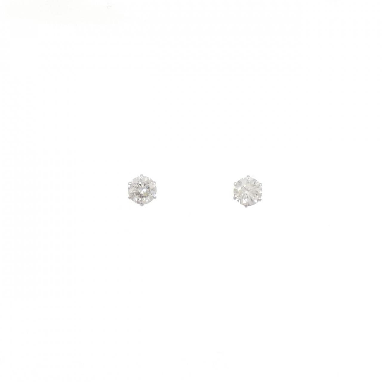 PT900 ソリティア ダイヤモンド ピアス 0.50CT