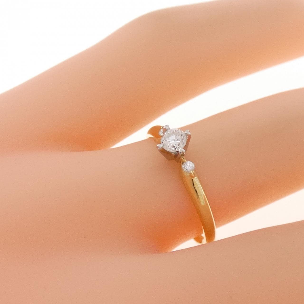 K18YG/PT900 ダイヤモンド リング 0.16CT