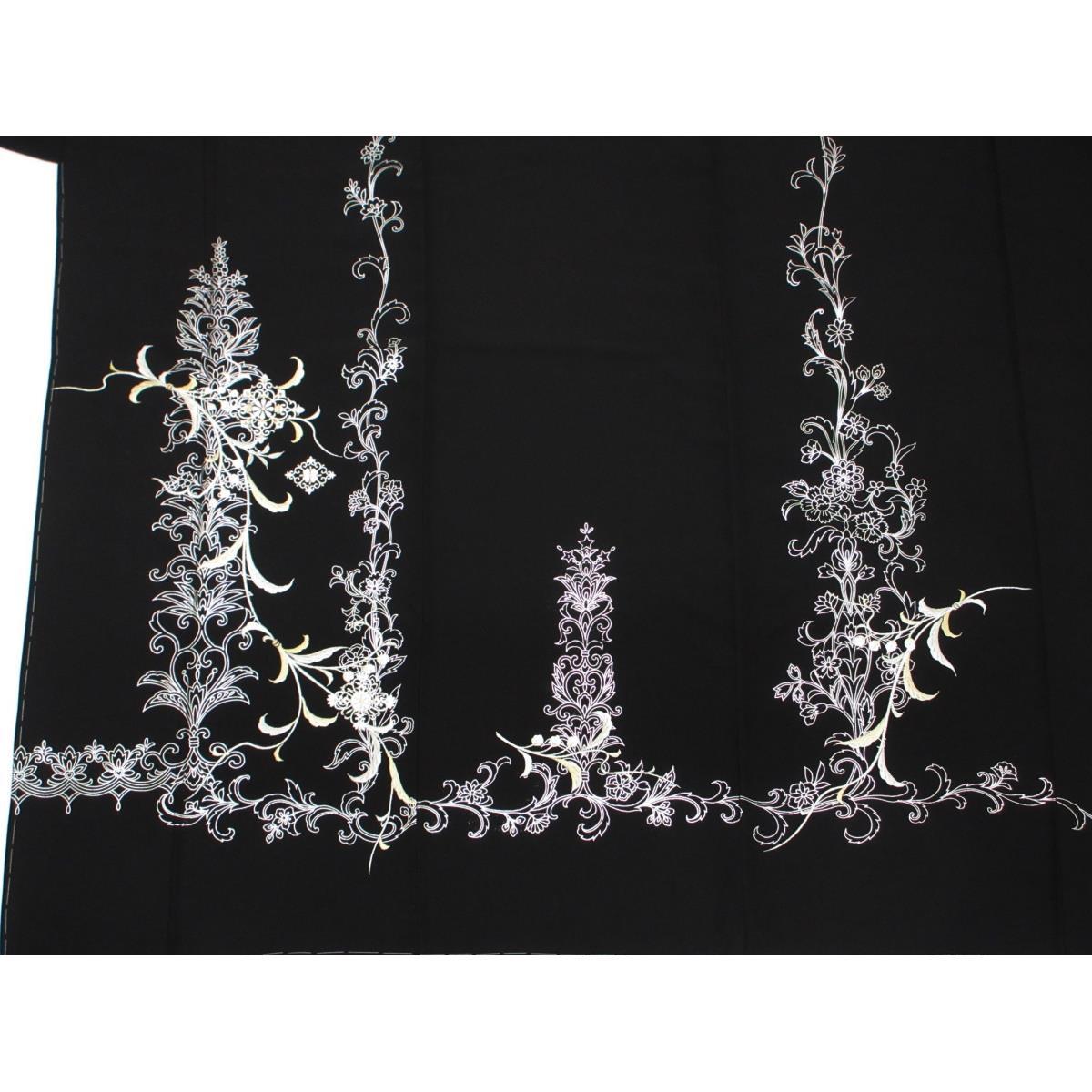 【未使用品】訪問着　銀彩加工　刺繍入り