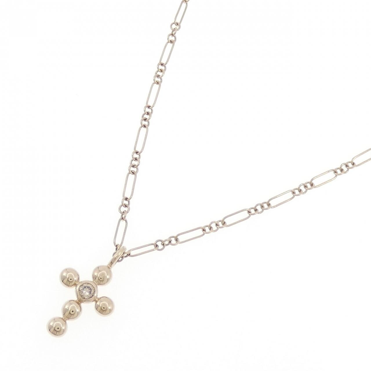 カシケイ クロス ダイヤモンド ネックレス 0.05CT