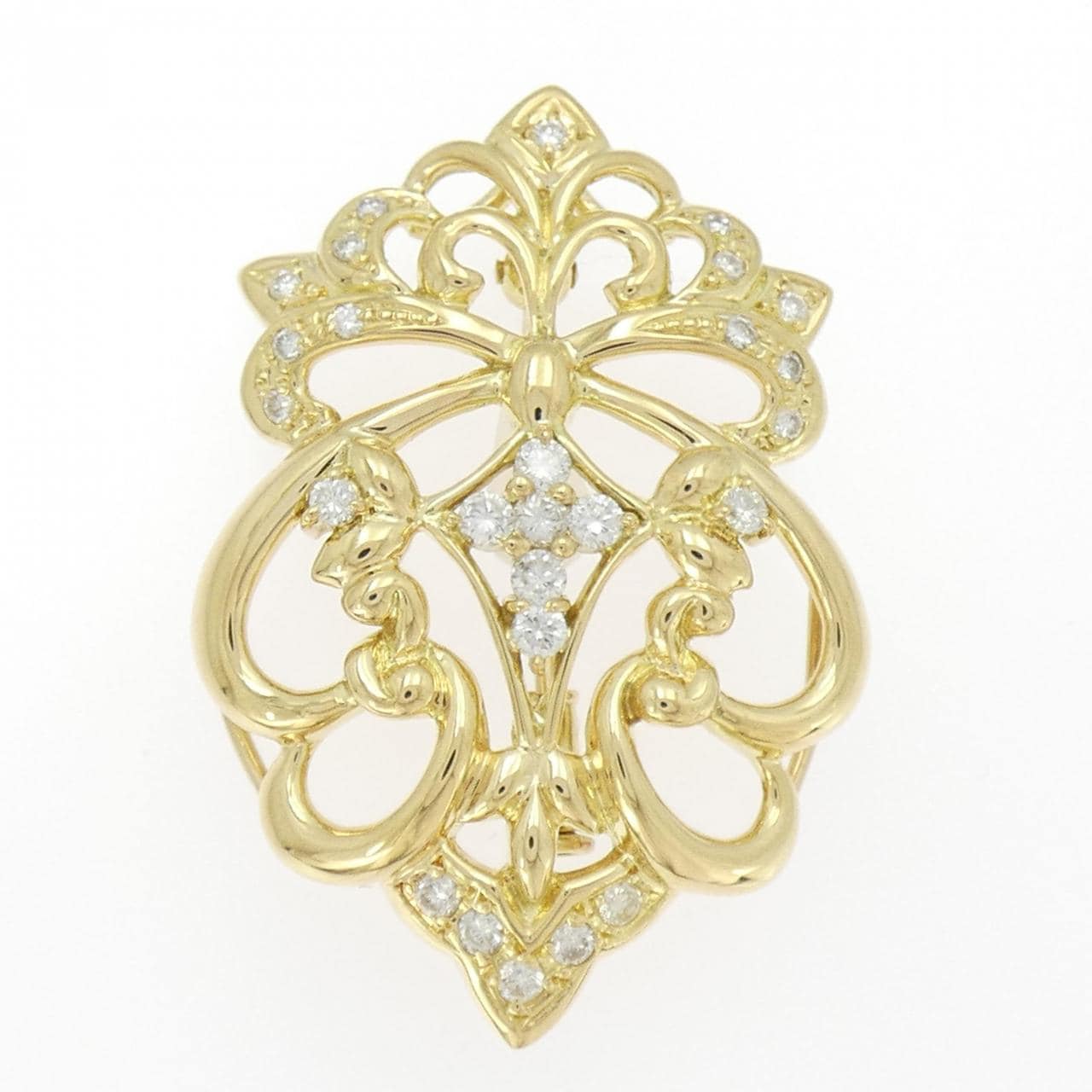 K18YG ダイヤモンド ブローチ 0.51CT