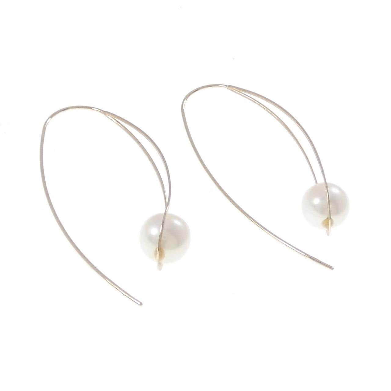 アガット 淡水パール ピアス 8.1mm