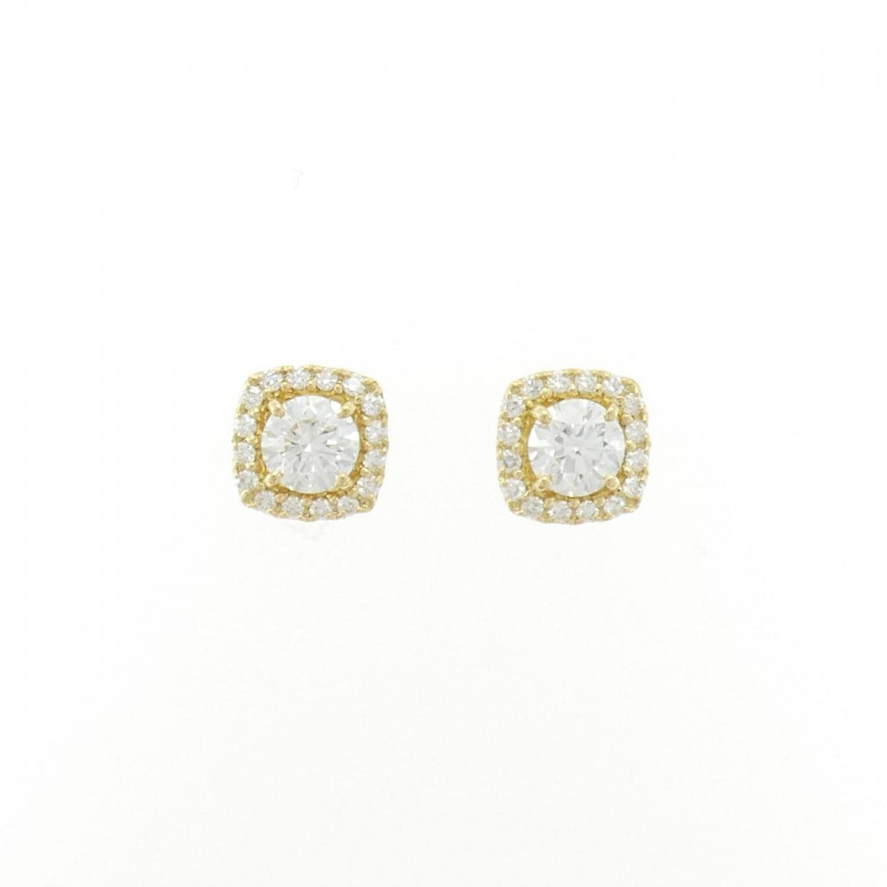 【リメイク】K18YG/ST ダイヤモンド ピアス 0.516CT 0.522CT G SI2 EXT H&C