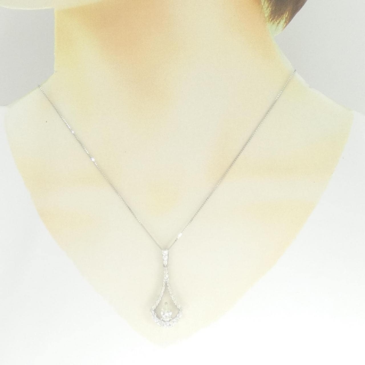 K18WG ダイヤモンド ネックレス 0.758CT