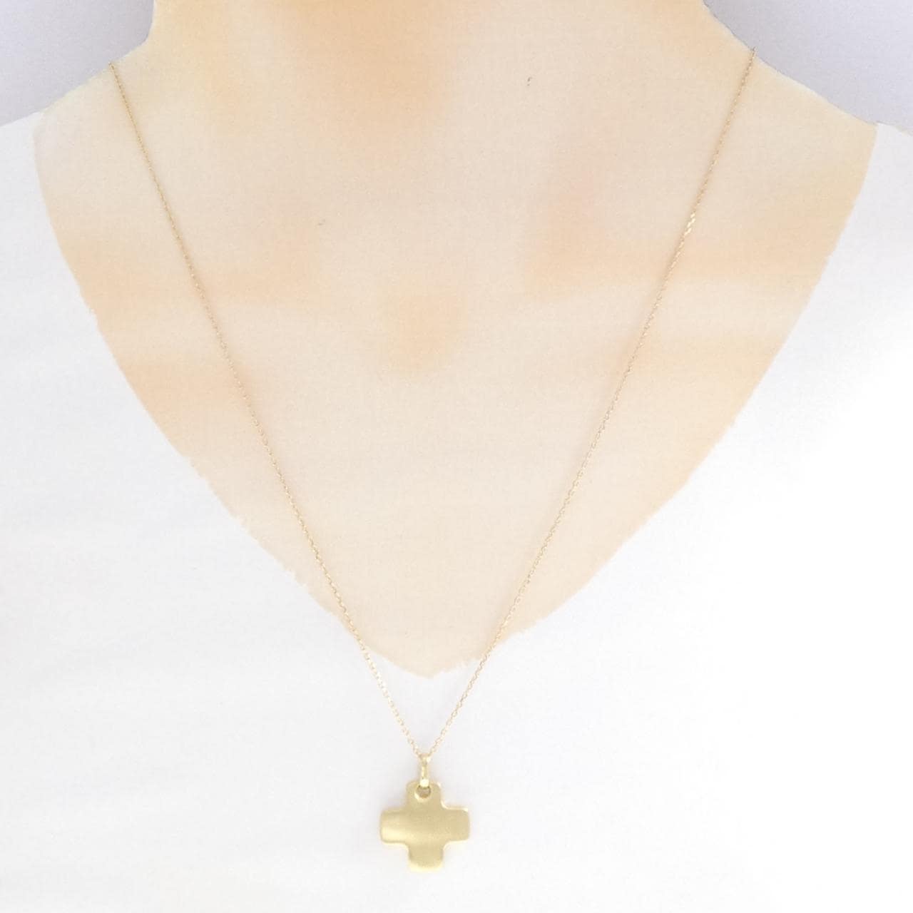 750YG/K18YG クロス ネックレス
