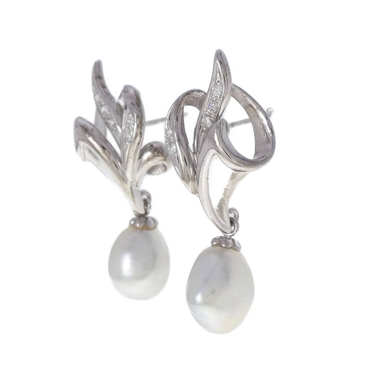 K14WG 白蝶パール ピアス