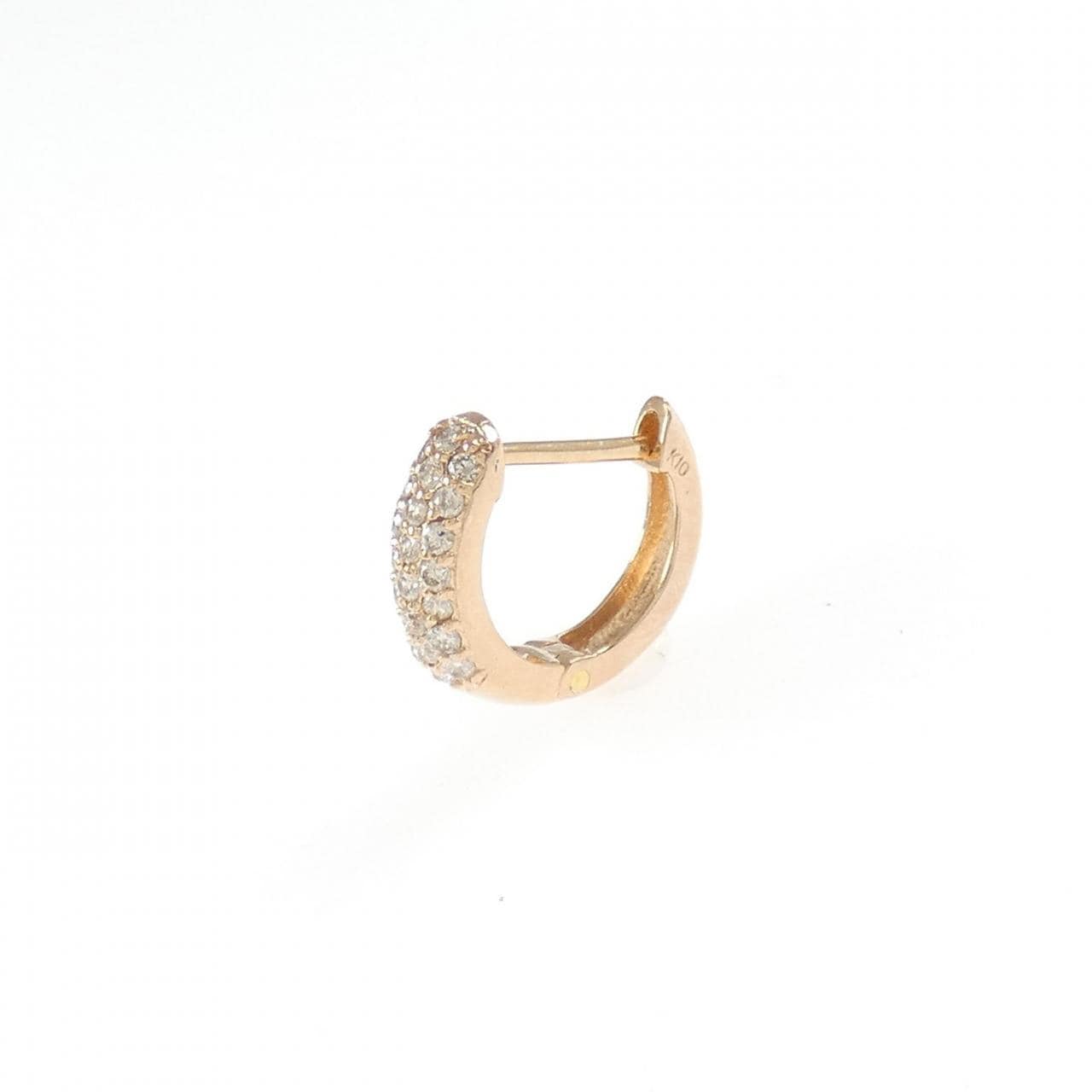 K10PG ダイヤモンド ピアス 0.10CT 片耳