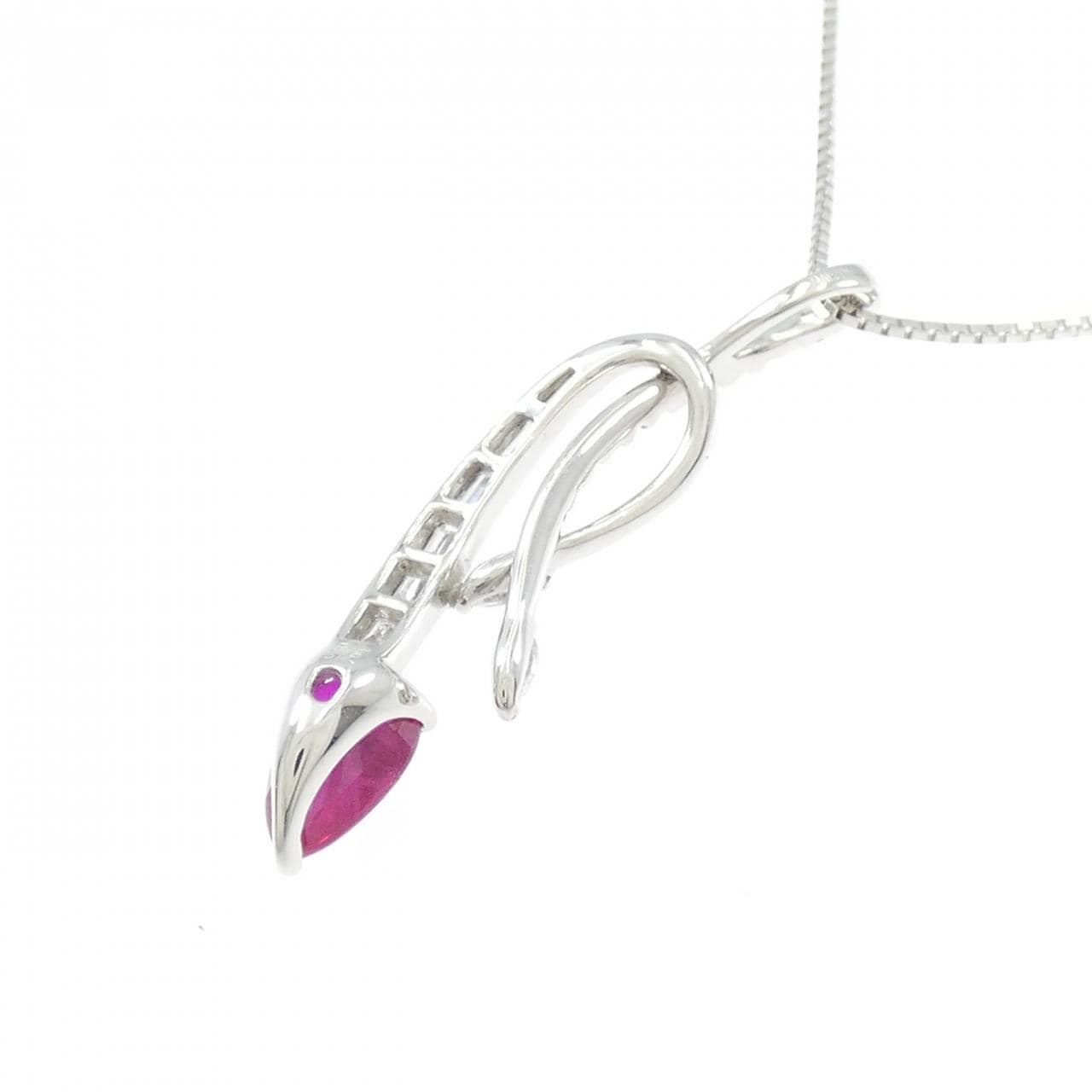 K18WG ルビー ネックレス 1.04CT