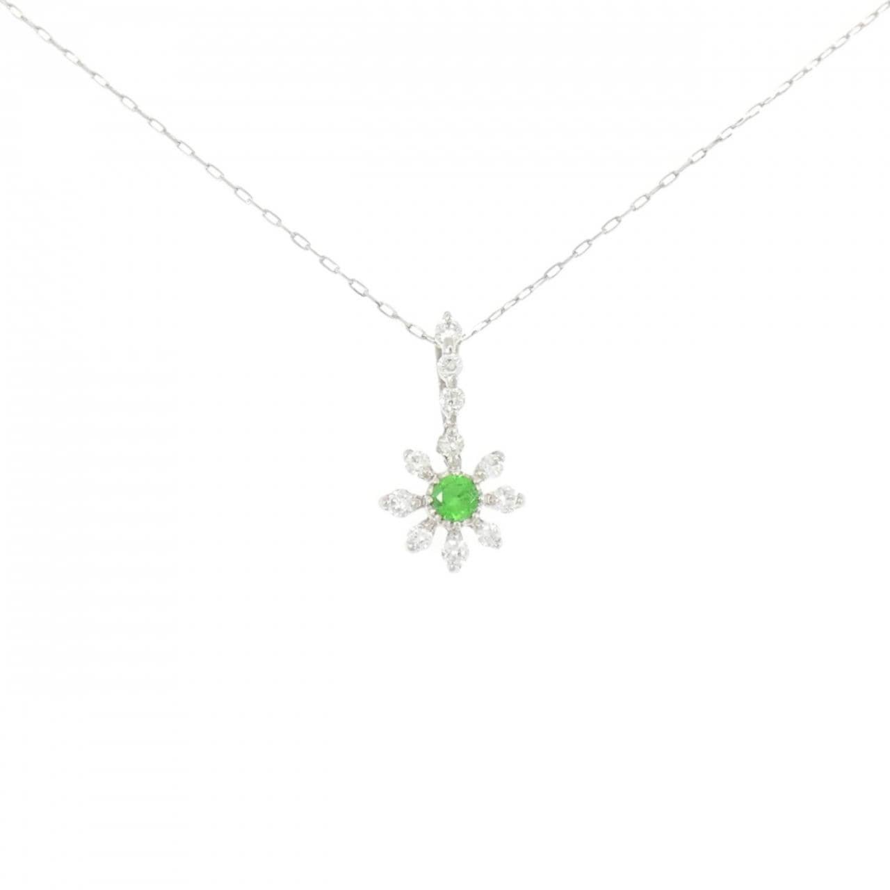 PT900/PT850 デマントイドガーネット ネックレス 0.13CT