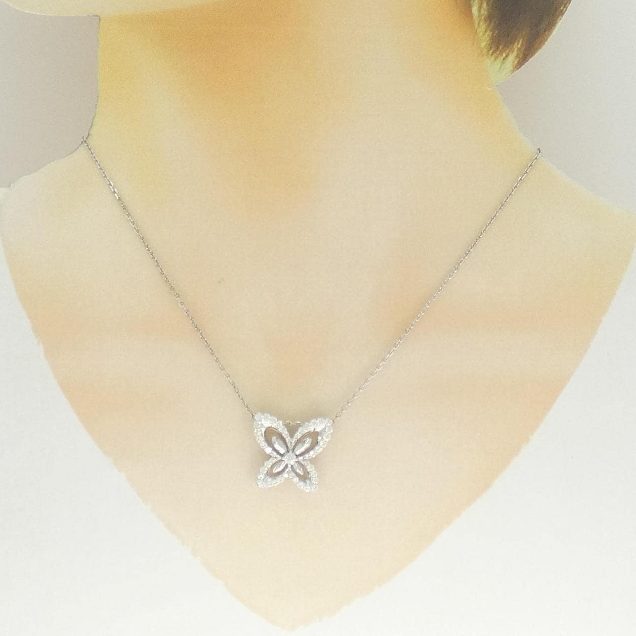 K18WG ダイヤモンド ネックレス 0.81CT