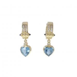 K18YG ハート ブルートパーズ ピアス