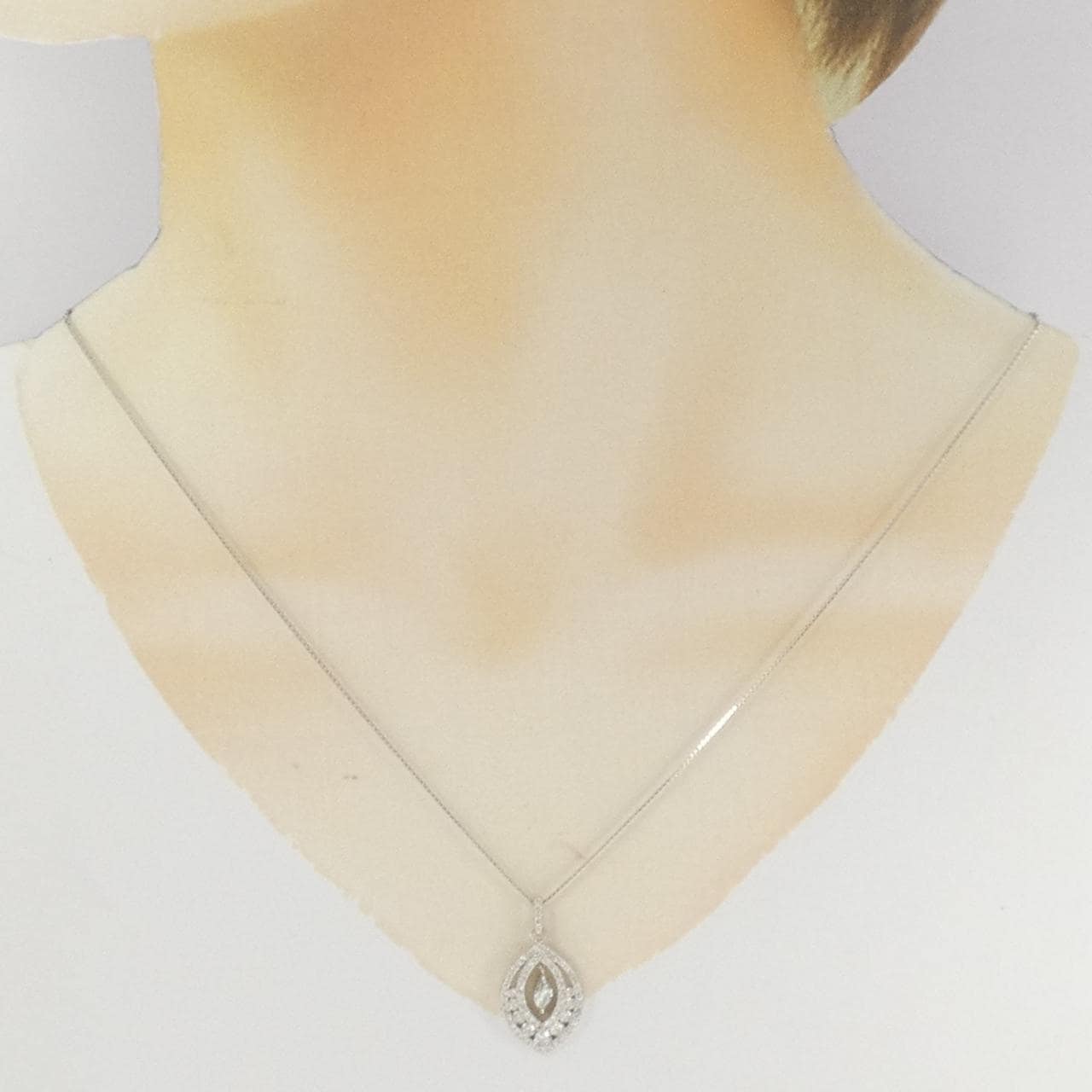 K18WG ダイヤモンド ネックレス 0.183CT