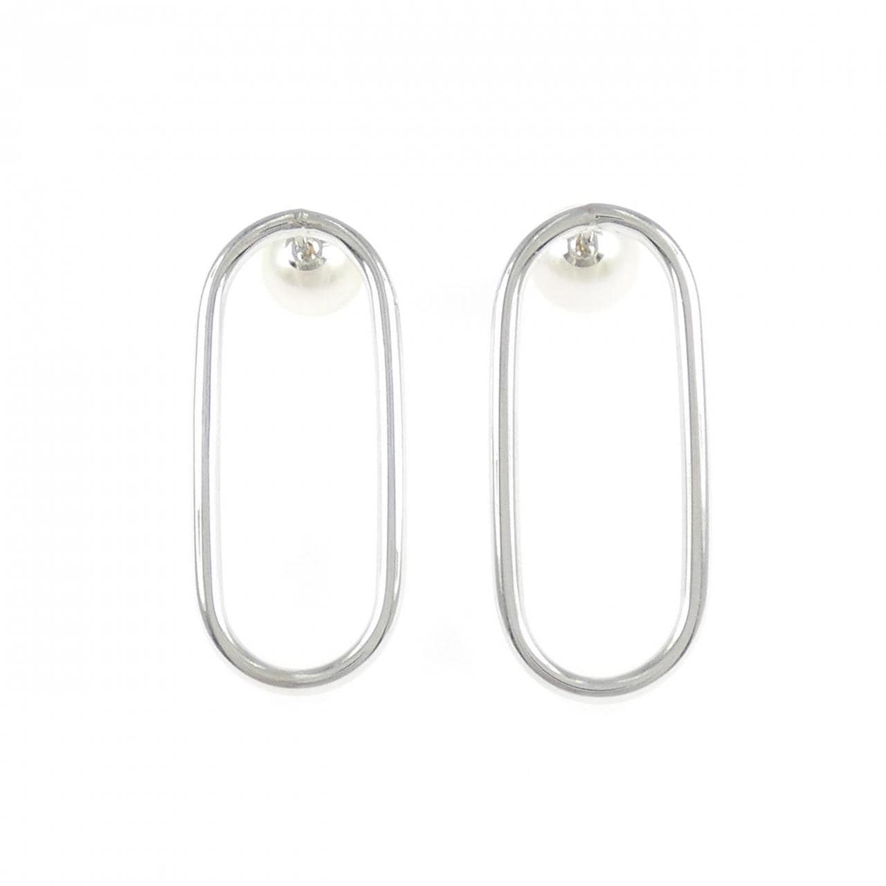 【新品】PT900/K18WG/PT850 アコヤパール ピアス 7.6mm