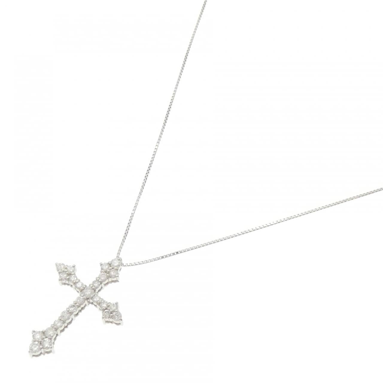PT900/PT850 クロス ダイヤモンド ネックレス 1.00CT