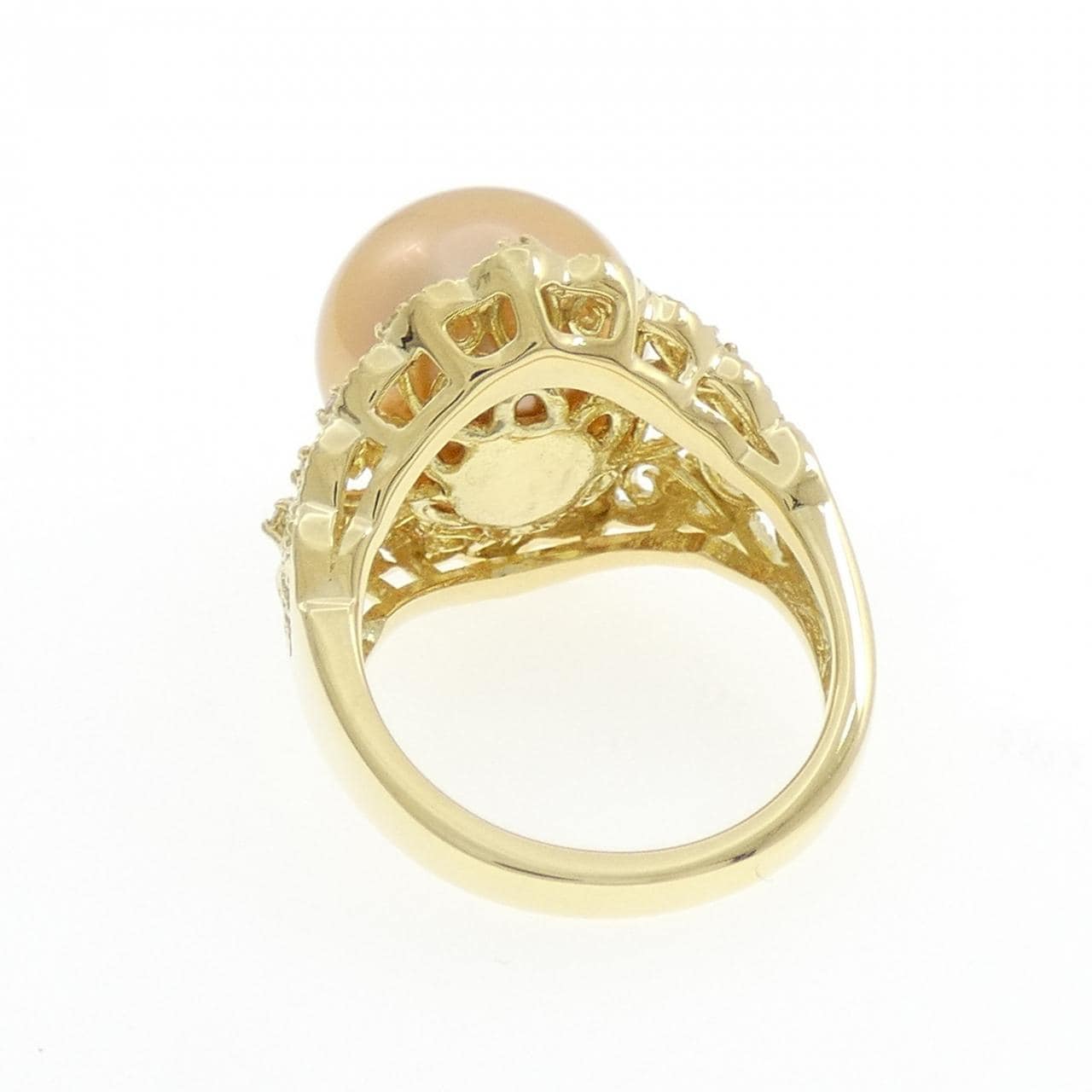 K18YG 白蝶パール リング 13.3mm