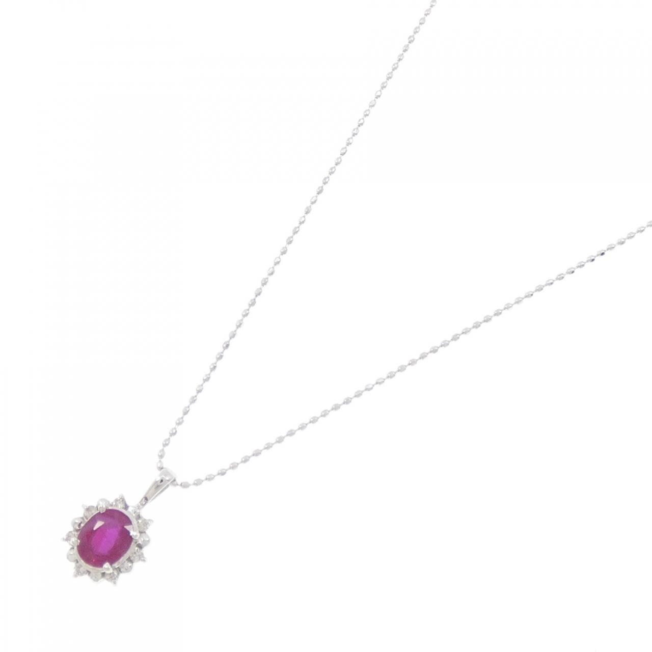K18WG ルビー ネックレス 0.40CT
