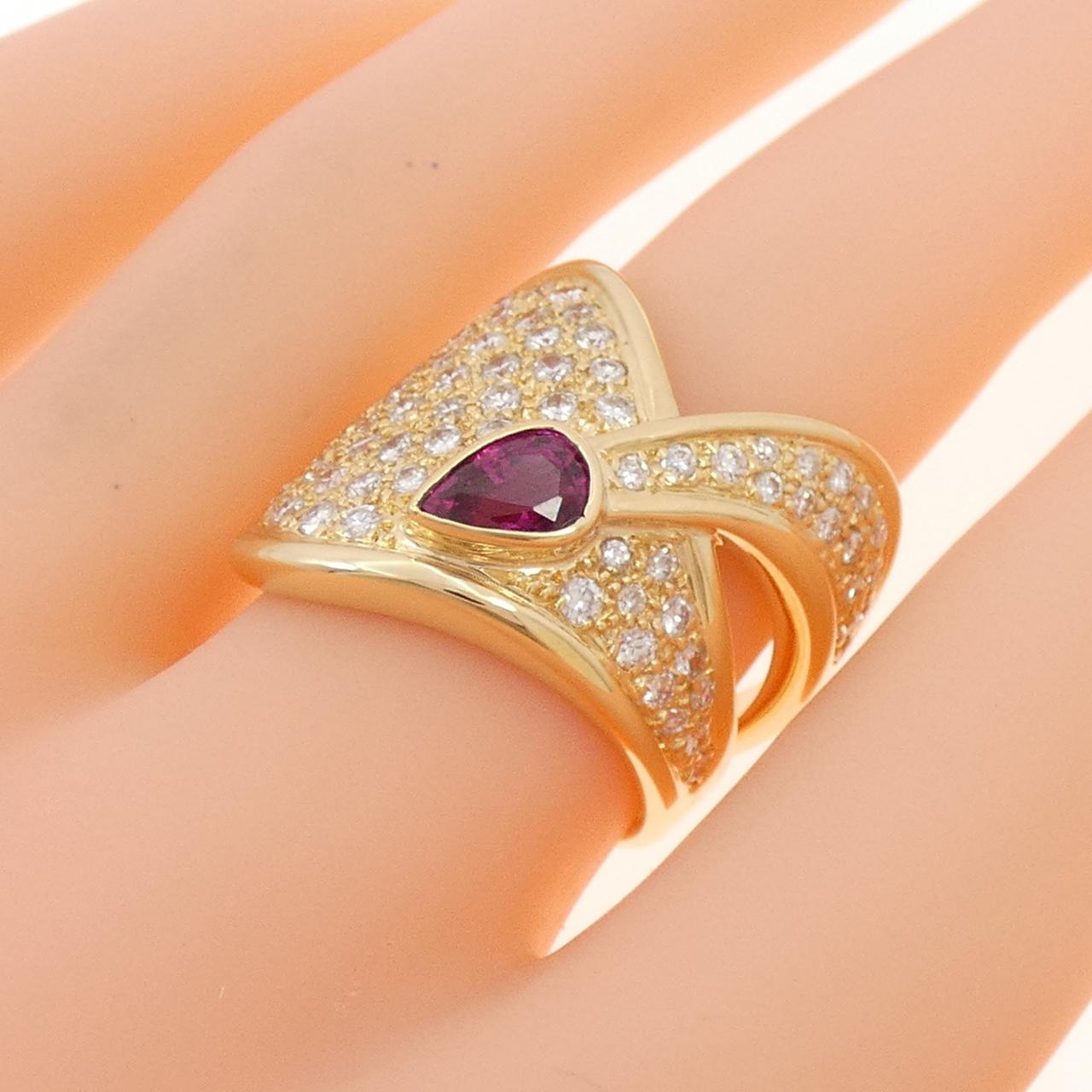 K18YG紅寶石戒指0.82CT