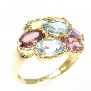 K18YG color stone ring