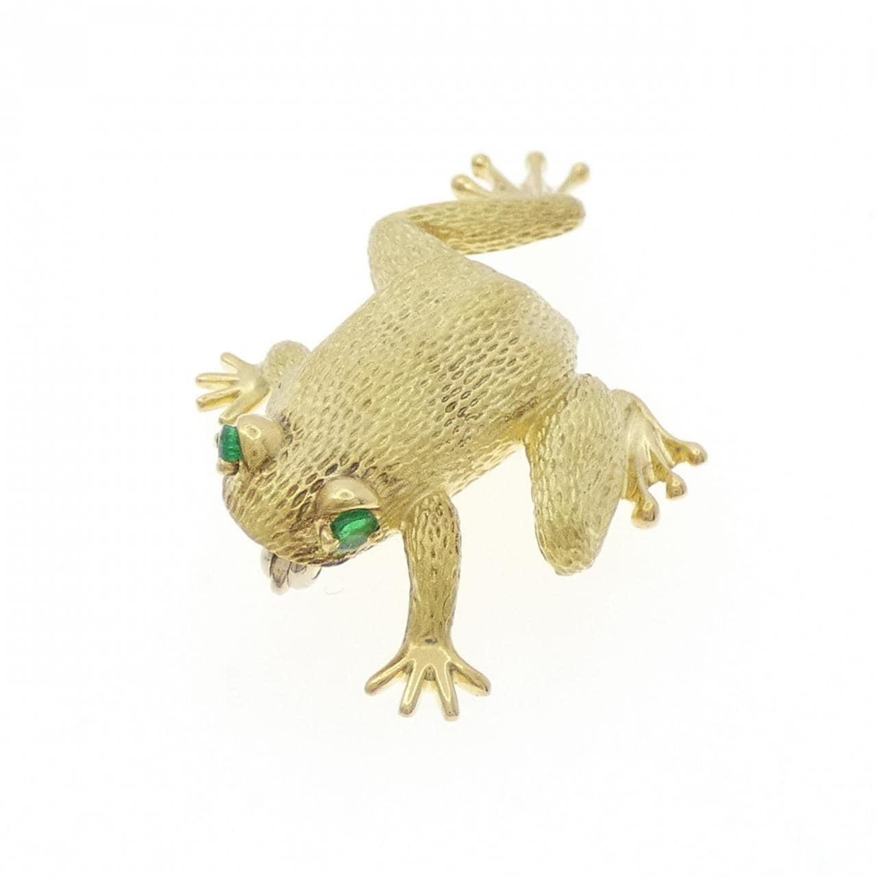 ヘンリー デュネイ フロッグ エメラルド ブローチ