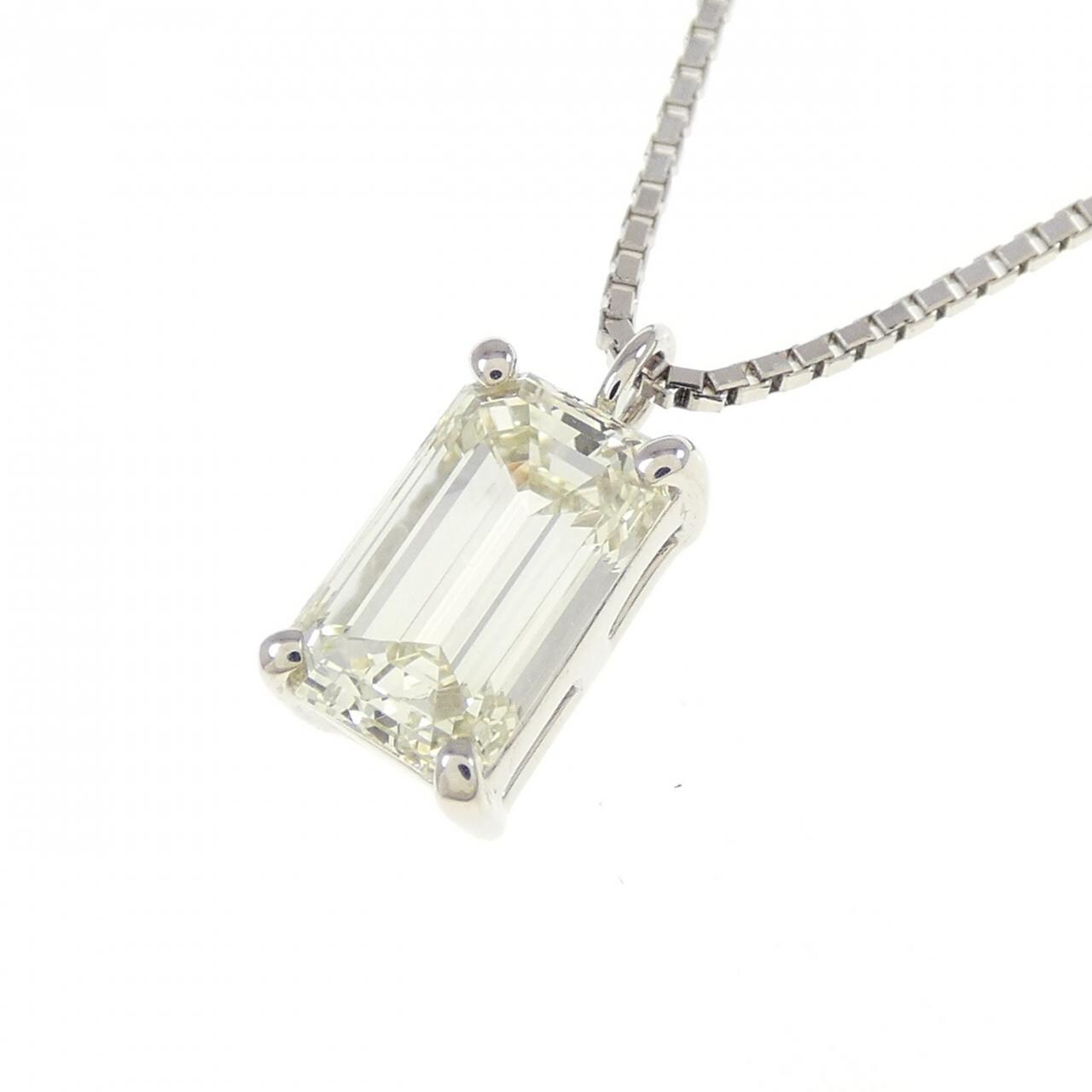 PT900/PT850 ダイヤモンド ネックレス 1.030CT VLY SI1 エメラルドカット