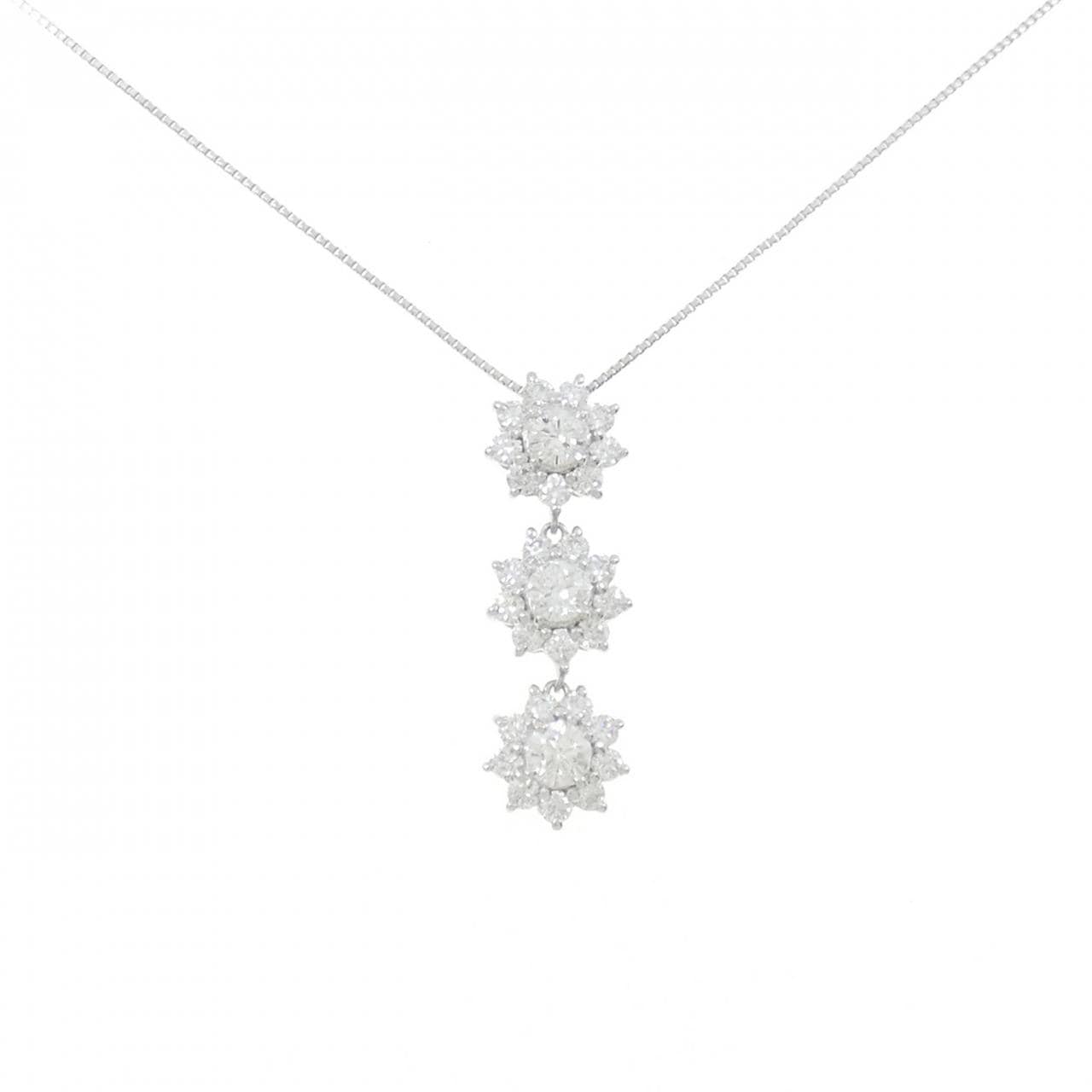 K18WG ダイヤモンド ネックレス 0.777CT