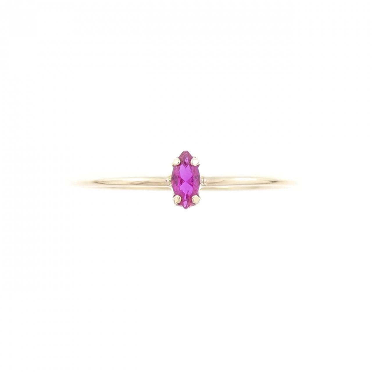 アガット 合成ルビー リング