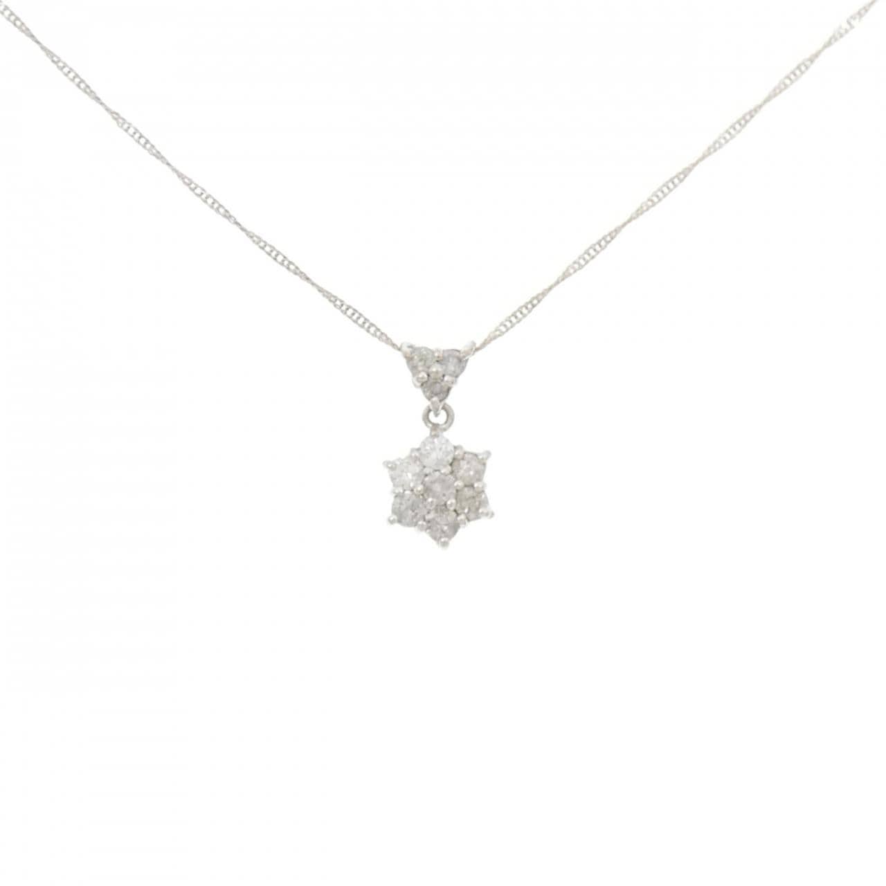 K18WG ダイヤモンド ネックレス 0.3CT