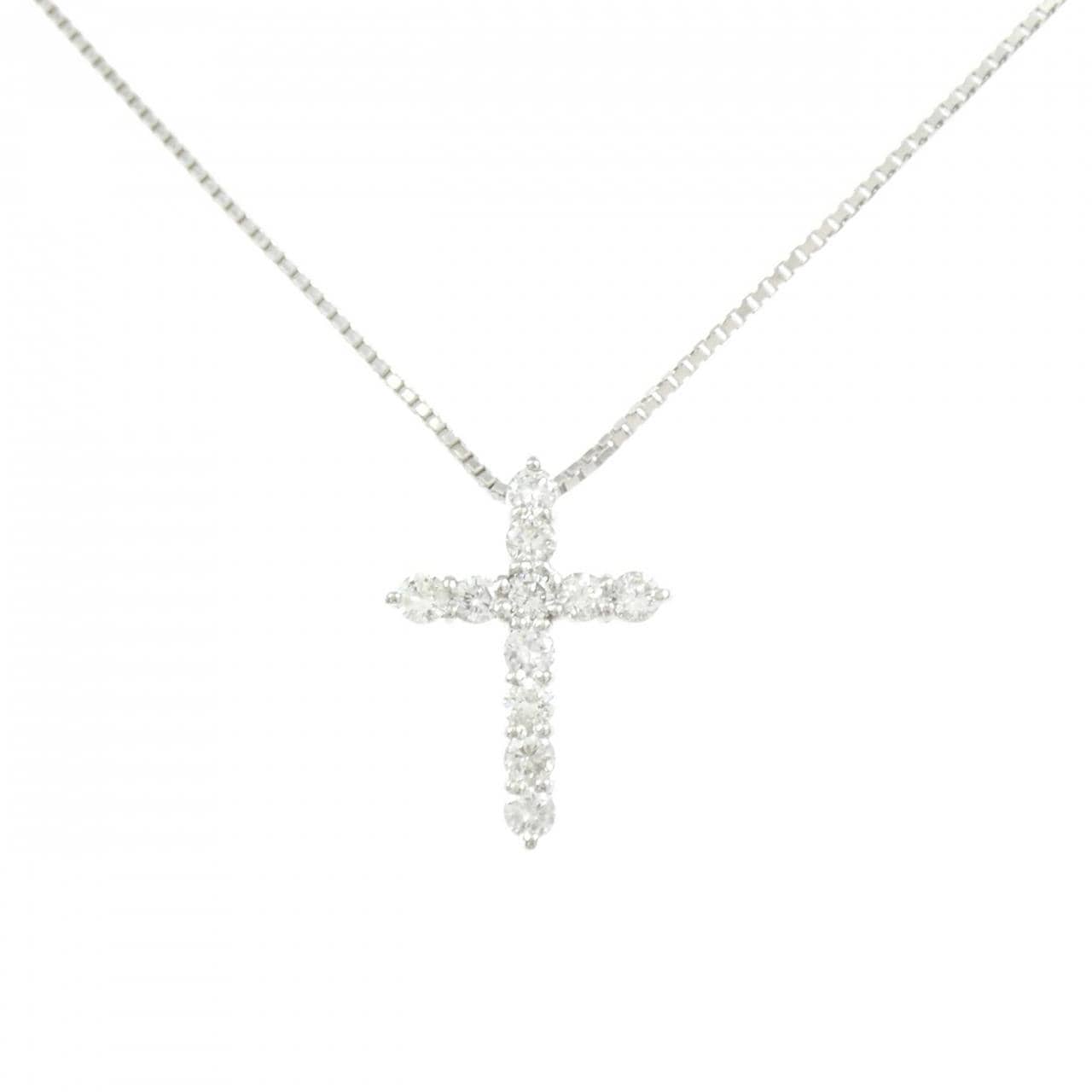 PT900/PT850 クロス ダイヤモンド ネックレス 0.68CT