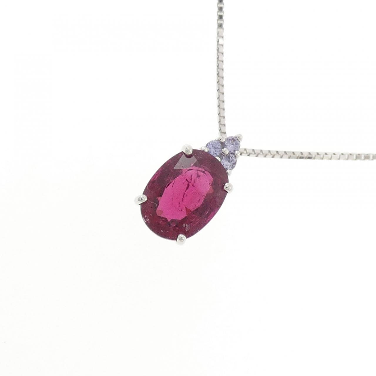 K18WG ルベライトトルマリン ネックレス 1.55CT