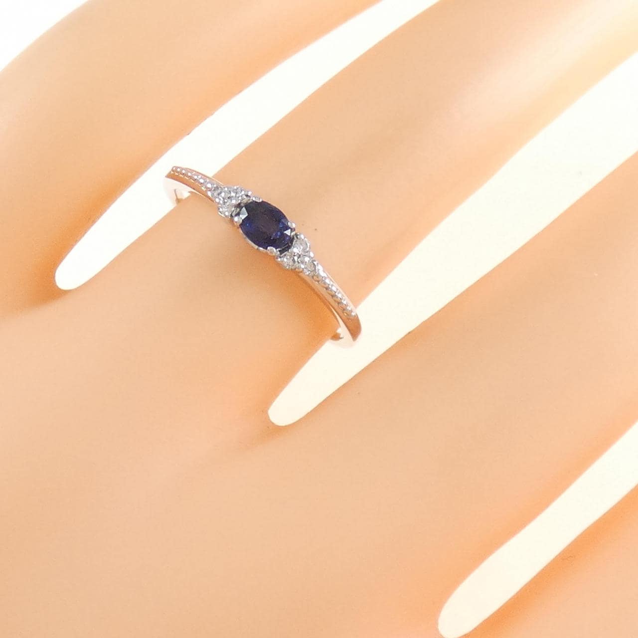 K18WG サファイヤ リング 0.17CT