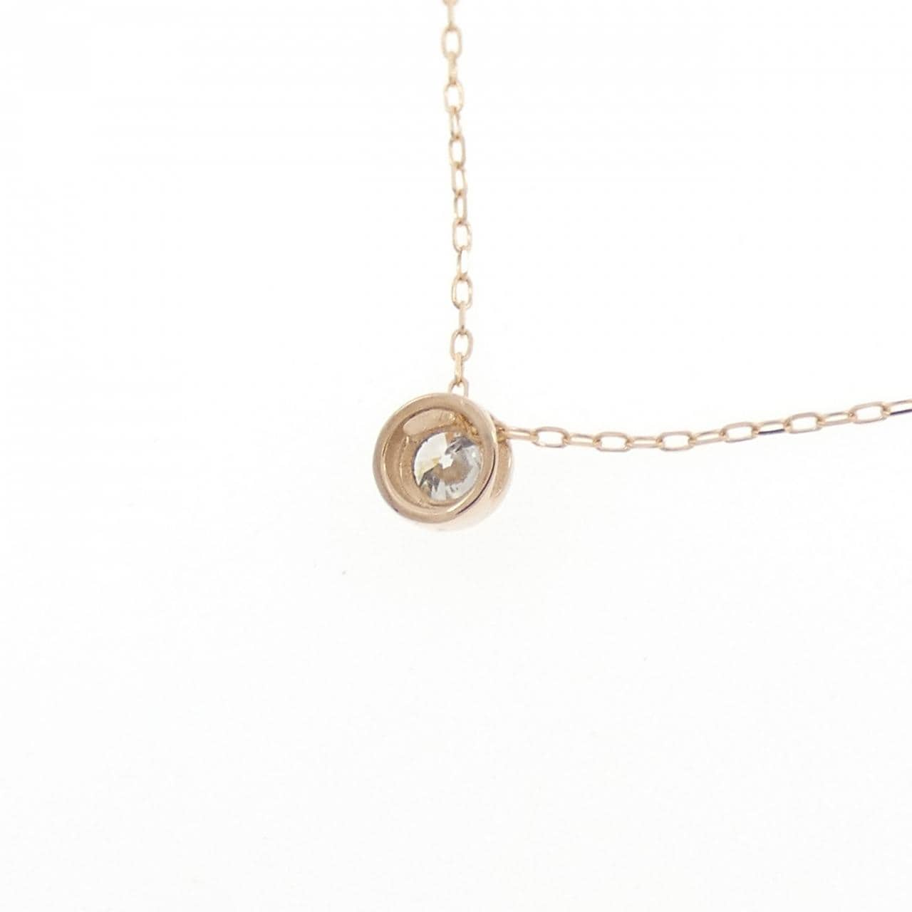 K18PG ソリティア ダイヤモンド ネックレス 0.08CT