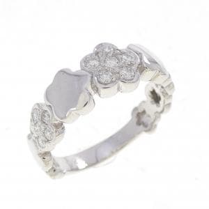 K18WG フラワー ダイヤモンド リング 0.28CT