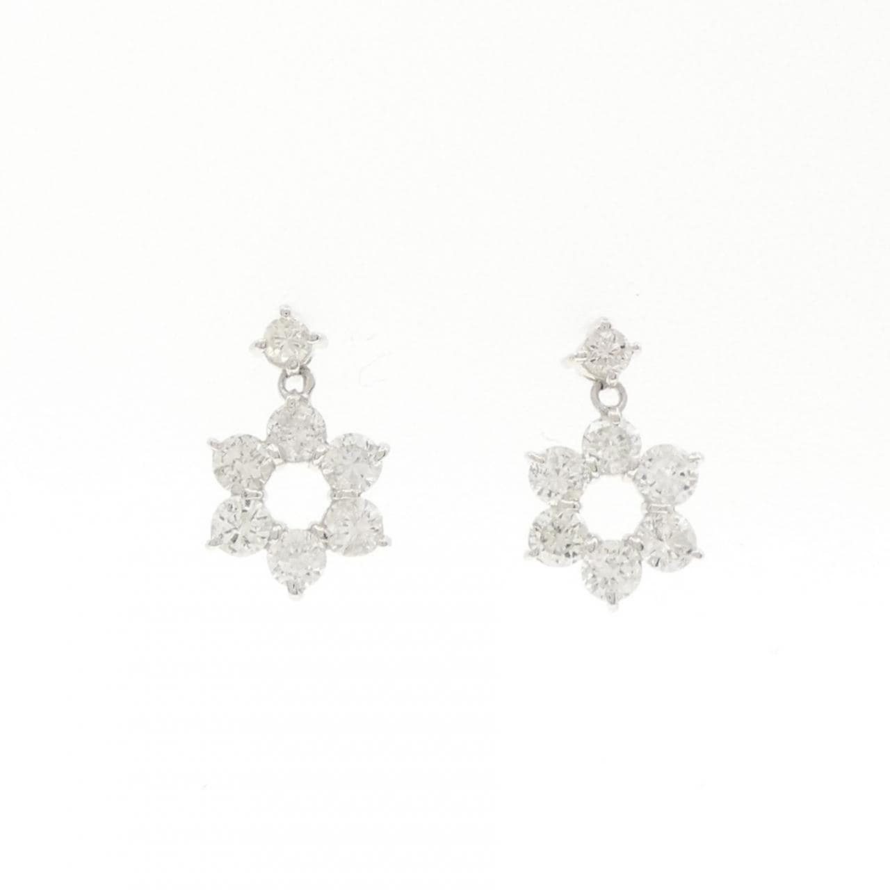 K18WG ダイヤモンド ピアス 1.24CT