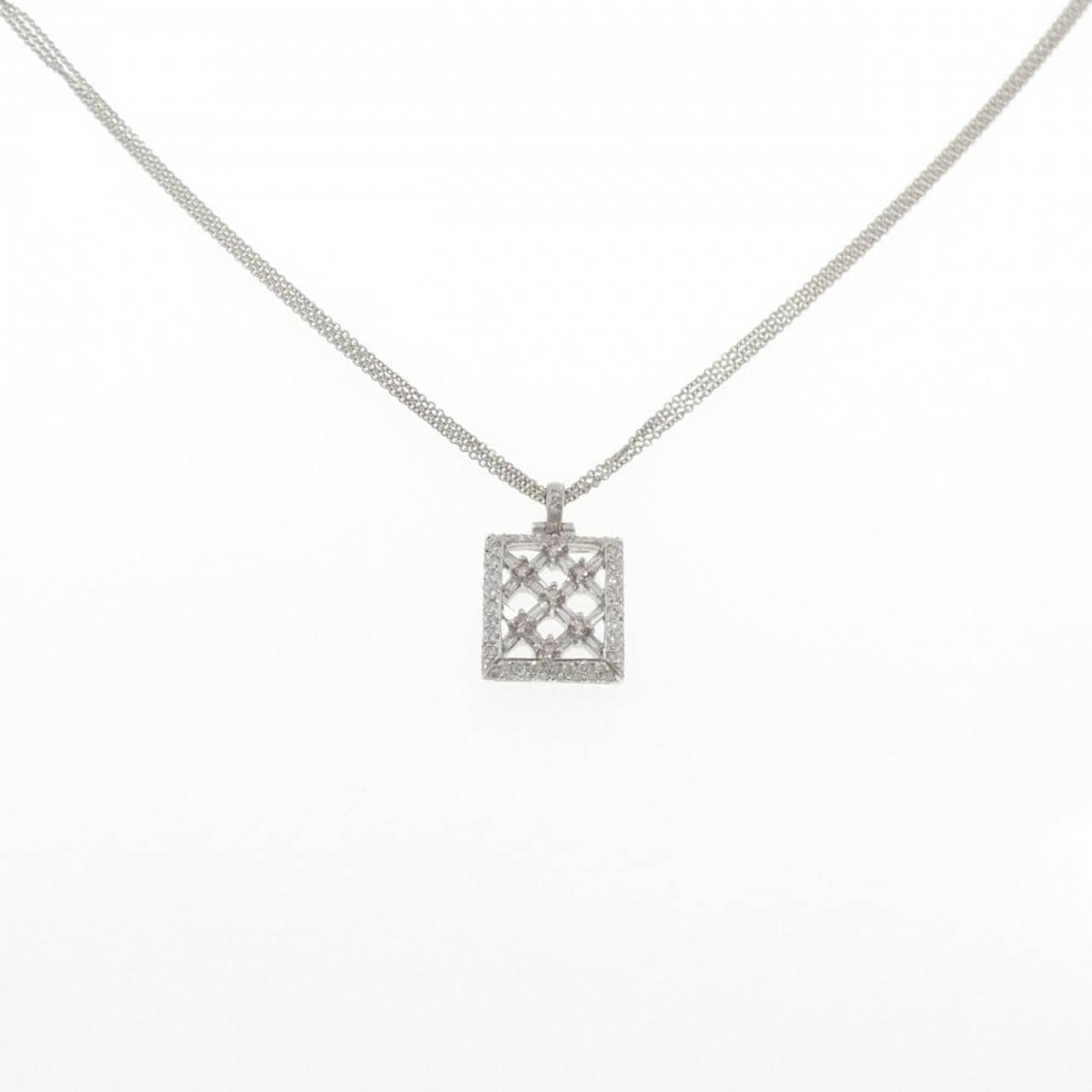 PT900/PT850 ピンクダイヤモンド ネックレス 0.18CT