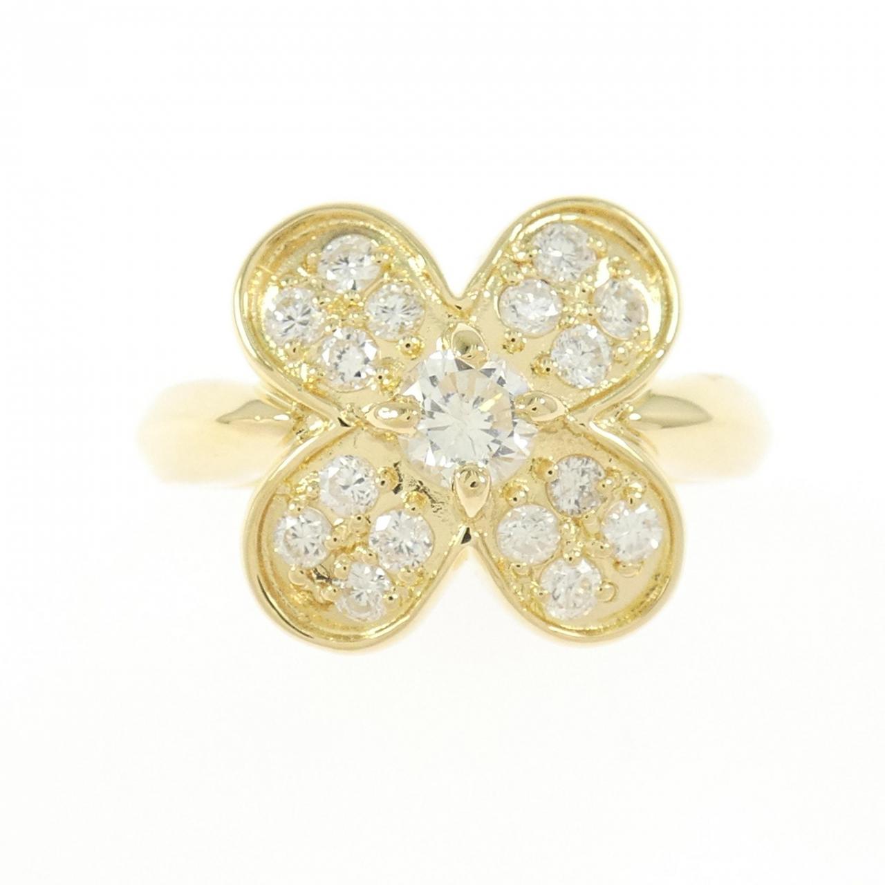 K18YG フラワー ダイヤモンド リング 0.50CT