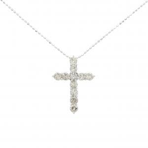 K18WG クロス ダイヤモンド ネックレス 1.00CT