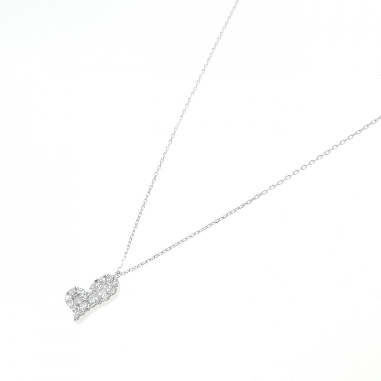 K18WG ハート ダイヤモンド ネックレス 0.33CT