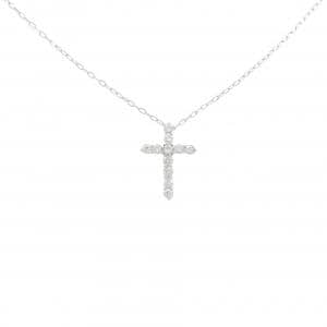K18WG クロス ダイヤモンド ネックレス 0.30CT