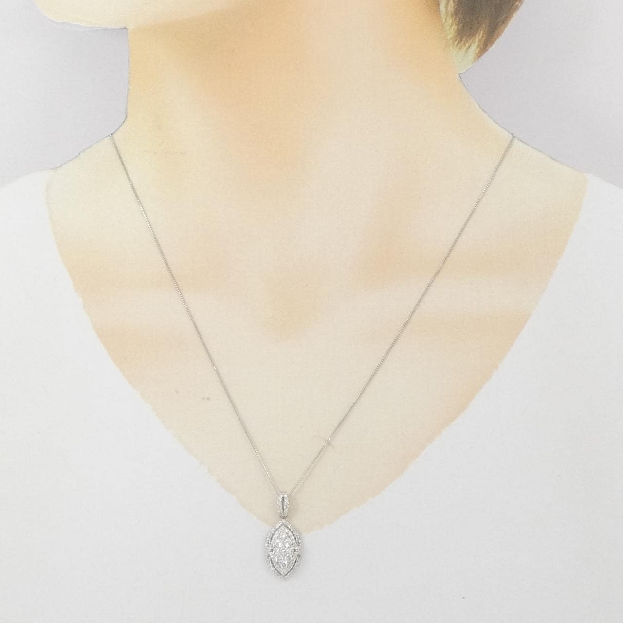 K18WG ダイヤモンド ネックレス 0.78CT