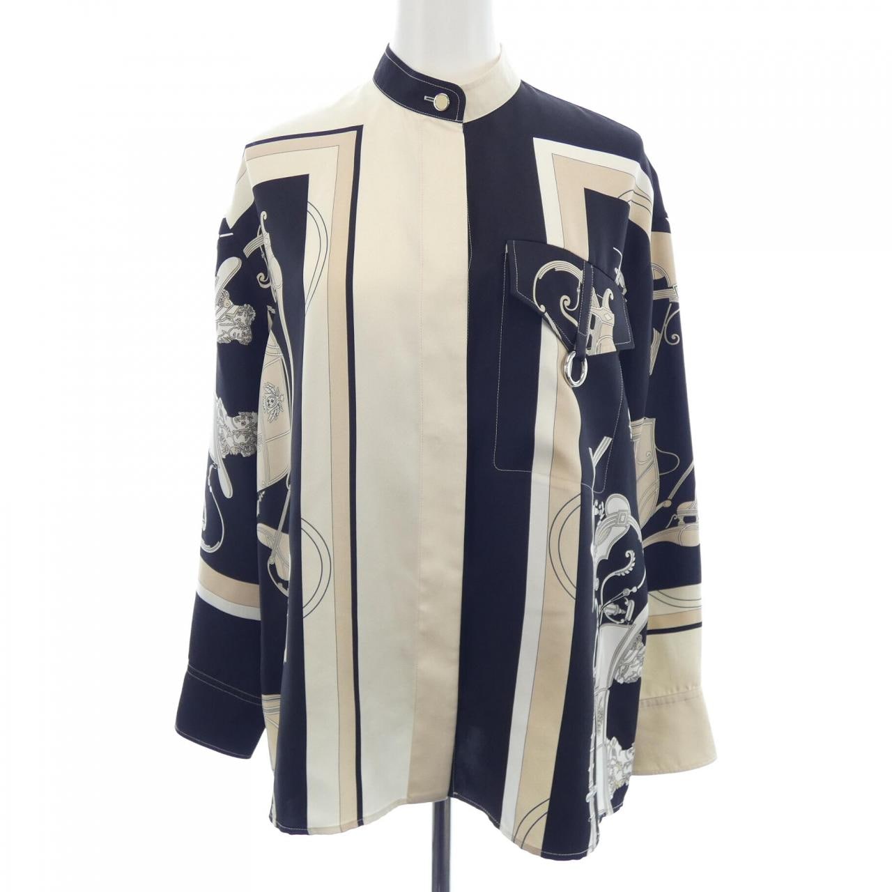 エルメス HERMES EX-LIBRIS 3E0607D7 ツイルレーヌ シャツ