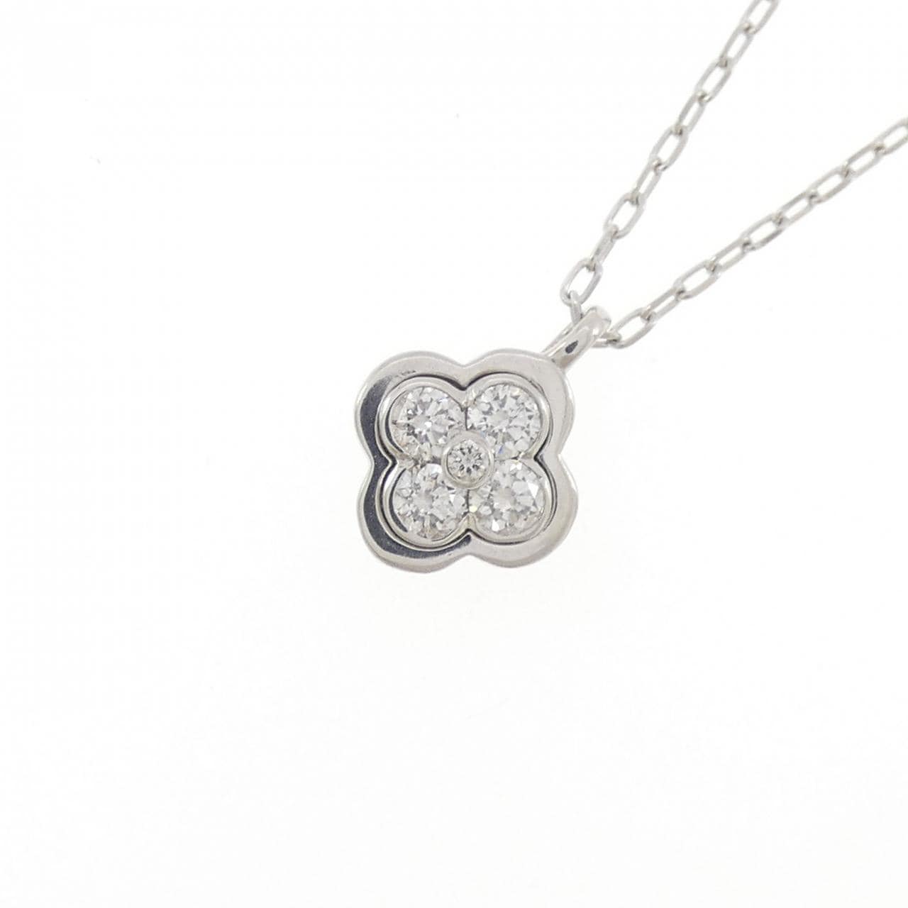 PT950/PT850 フラワー ダイヤモンド ネックレス 0.20CT