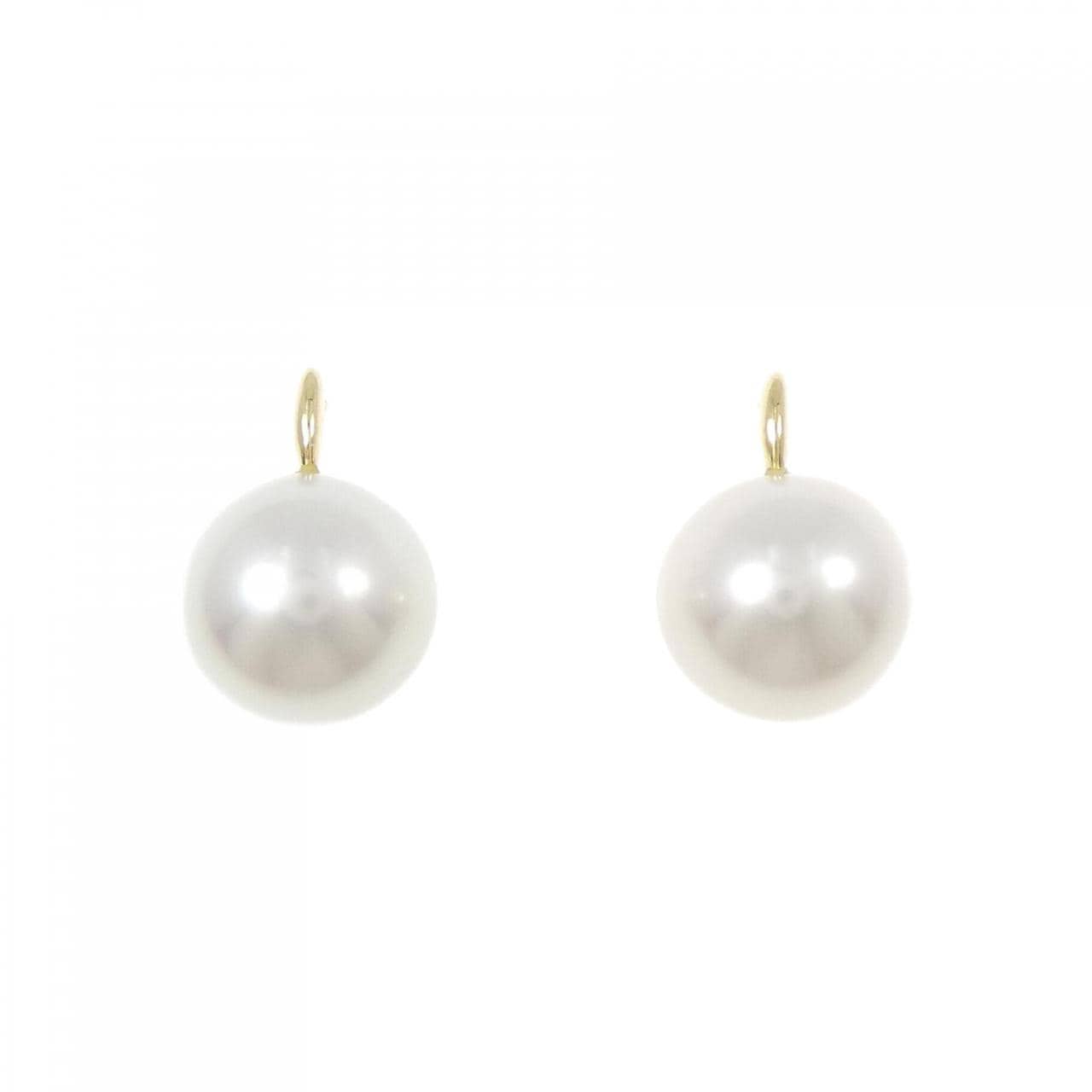 K18YG White Butterfly Pearl Earrings 11.7mm