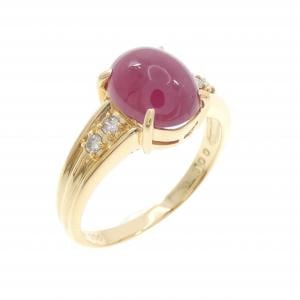 K18YG ルビー リング 2.96CT