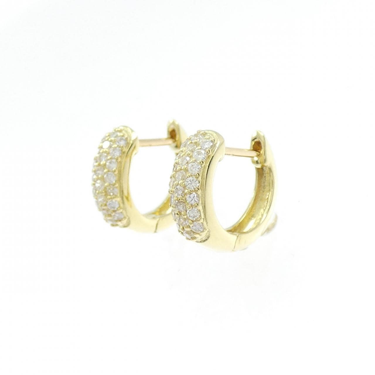 K18YG パヴェ ダイヤモンド ピアス 0.30CT