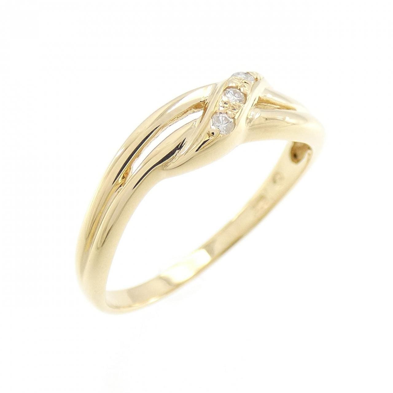 K18YG 三石钻石戒指 0.03CT