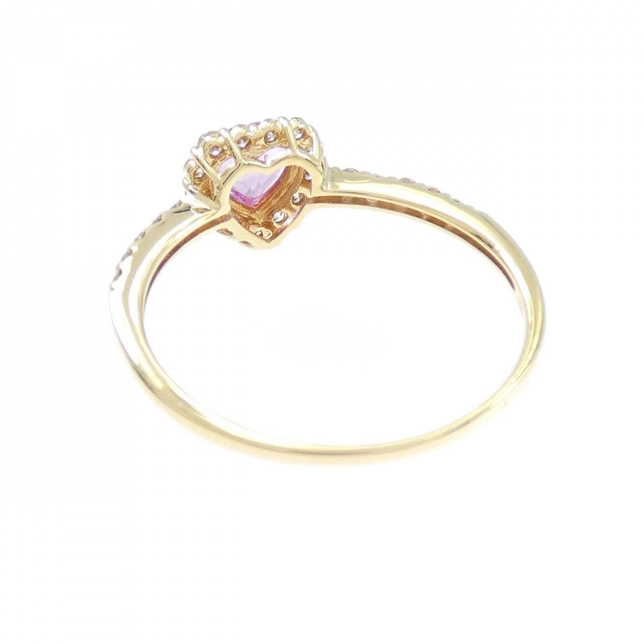K18YG ハート サファイヤ リング 0.25CT