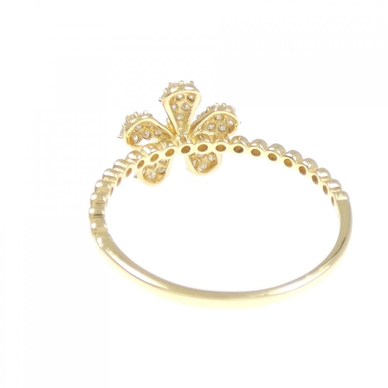 K18YG フラワー ダイヤモンド リング 0.22CT